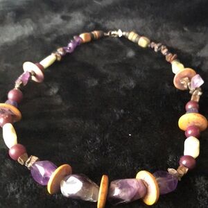 Bohemian Purple and Gold Multi-Strand Necklace